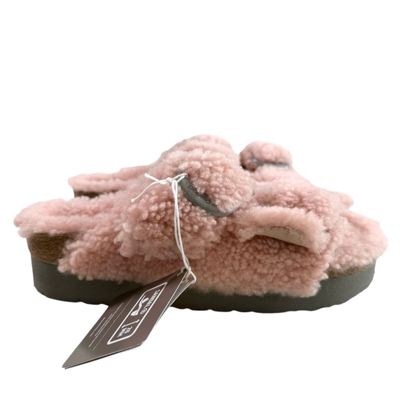 Birkenstock Papillio Arizona Big Buckle Slides in Teddy Crystal Rose Size 37/ L6 - Picture 3 of 16